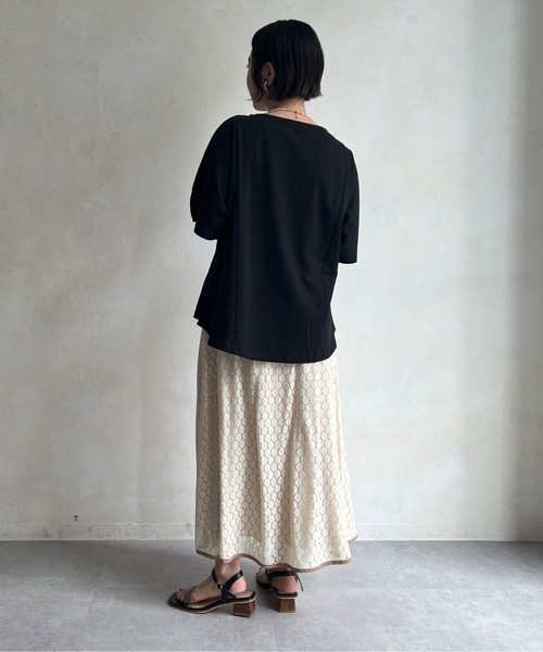 Chez toi（シェトワ）の「パイピングレーススカート（スカート・レディース・ブラック/グリーン/アイボリー・FREE）」の6枚目の写真