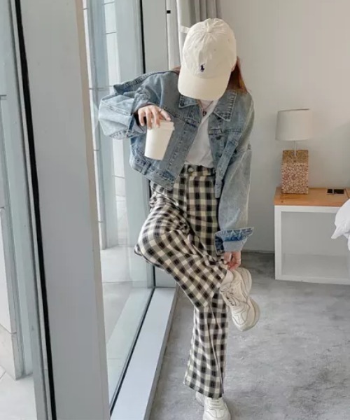 everycoco(エブリーココ)の「チェックカラーイージーパンツ(スラックス・レディース・ライトグレー/ブラック/ネイビー/ブラウン/オリーブ/ピンク/グリーン・FREE)」の12枚目の写真