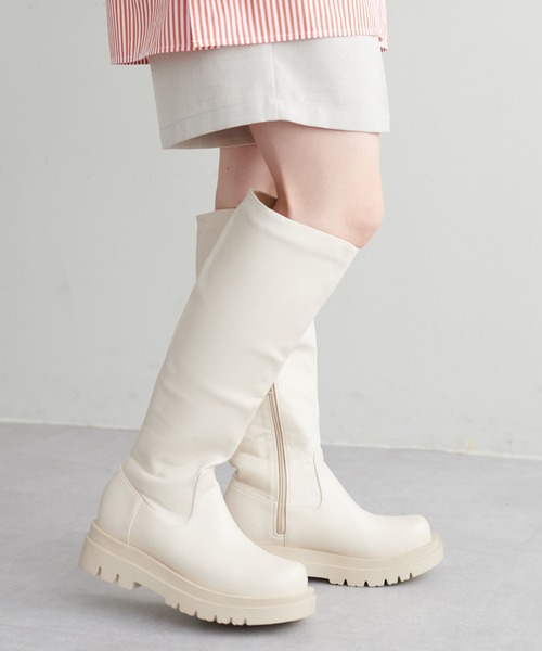 DISCOAT（ディスコート）の「タンクソールロングブーツ（ブーツ・レディース・ブラック/ブラウン/アイボリー・SMALL/MEDIUM/LARGE）」の14枚目の写真