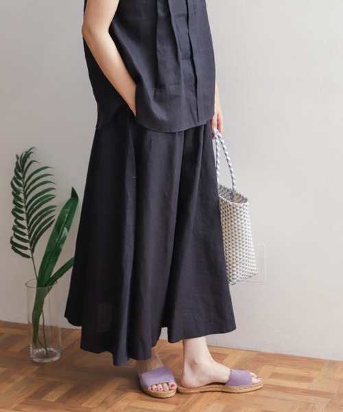 URBAN RESEARCH DOORS（アーバンリサーチドアーズ）の「リネンフレアスカート（スカート・レディース・ピンク/ブルー/ネイビー・MEDIUM）」の2枚目の写真