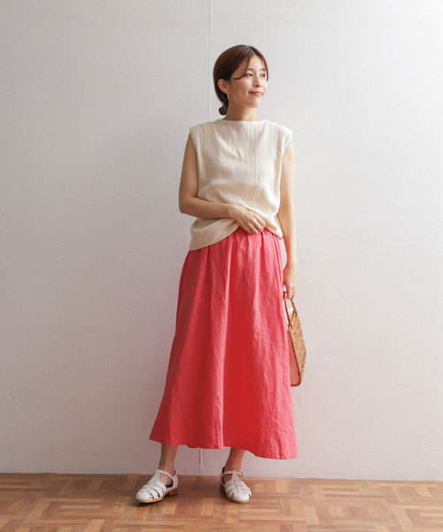 URBAN RESEARCH DOORS（アーバンリサーチドアーズ）の「リネンフレアスカート（スカート・レディース・ピンク/ブルー/ネイビー・MEDIUM）」の11枚目の写真