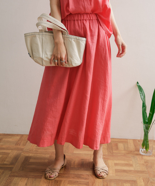 URBAN RESEARCH DOORS（アーバンリサーチドアーズ）の「リネンフレアスカート（スカート・レディース・ピンク/ブルー/ネイビー・MEDIUM）」の12枚目の写真
