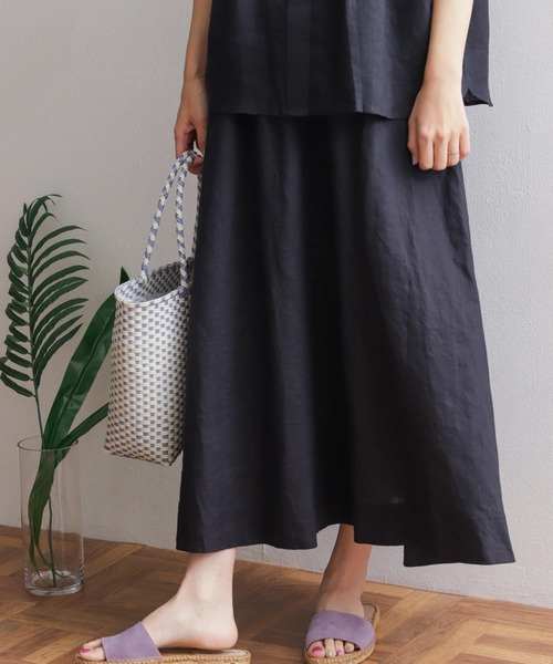 URBAN RESEARCH DOORS（アーバンリサーチドアーズ）の「リネンフレアスカート（スカート・レディース・ピンク/ブルー/ネイビー・MEDIUM）」の20枚目の写真