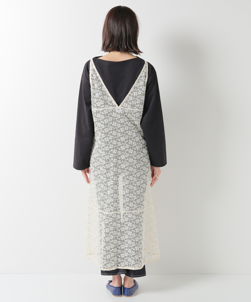 IENA LA BOUCLE 織ナイロンメッシュオーバードレス IENA LA BOUCLE 綿ナイロンメッシュ オーバードレス（ワンピース