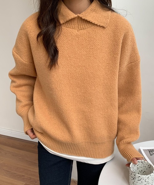ABITOKYO(アビトーキョー)の「スリットハイネックプルオーバー(ニット/セーター・レディース・ブラック/ネイビー/グリーン/アイボリー/ベージュ/パープル・FREE)」の20枚目の写真