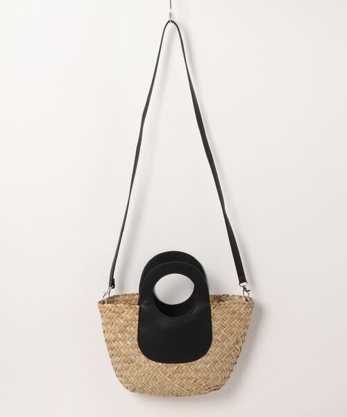 DONOBAN（ドノバン）の「レザーハンドルかごバッグ（かごバッグ・レディース・ブラック/ブラウン・ONESIZE）」の3枚目の写真