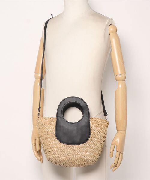 DONOBAN（ドノバン）の「レザーハンドルかごバッグ（かごバッグ・レディース・ブラック/ブラウン・ONESIZE）」の6枚目の写真