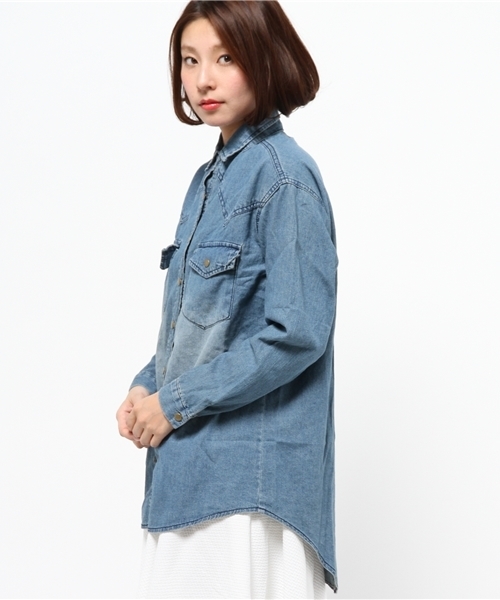 OUTLET（アウトレット）の「【WHO'S WHO gallery】TBデニム（シャツ/ブラウス・レディース・ブルー・FREE）」の3枚目の写真