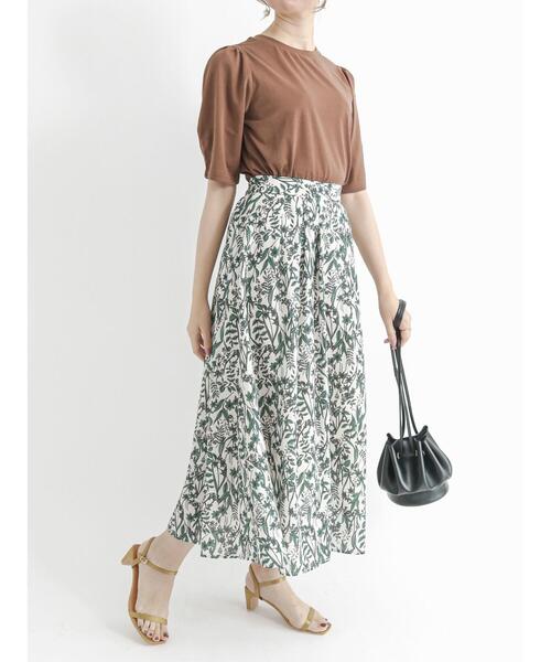 Te chichi（テチチ）の「ボタニカル柄タックスカート（スカート・レディース・グリーン/ネイビー・ﾌﾘ-）」の18枚目の写真