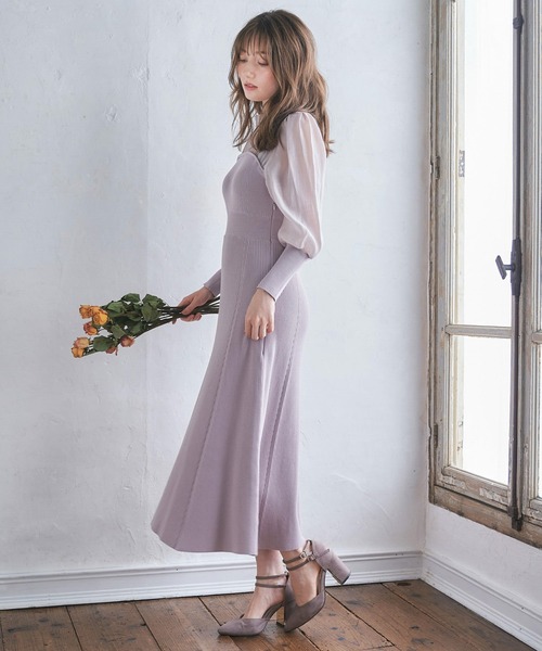 NOELA(ノエラ)の「ビスチェリブニットワンピース(ワンピース・レディース・ブルー/ベージュ/ブラウン・フリー)」の13枚目の写真