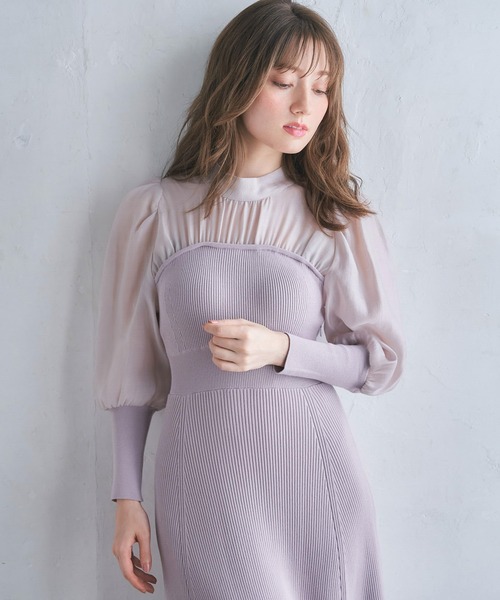 NOELA(ノエラ)の「ビスチェリブニットワンピース(ワンピース・レディース・ブルー/ベージュ/ブラウン・フリー)」の15枚目の写真