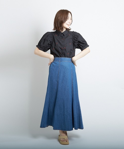PAPAVER（パパヴェル）の「【papaver】花刺繍ボリュームブラウス（シャツ/ブラウス・レディース・ブラック/オフホワイト・MEDIUM）」の8枚目の写真