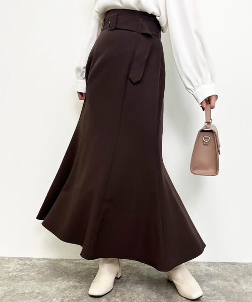 INGNI（イング）の「共ベルト付マーメイドスカート／A（スカート・レディース・ブラック/グレー系その他/ボルドー/ブラウン/ピンク/ブルー・FREE）」の4枚目の写真