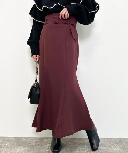 INGNI（イング）の「共ベルト付マーメイドスカート／A（スカート・レディース・ブラック/グレー系その他/ボルドー/ブラウン/ピンク/ブルー・FREE）」の6枚目の写真