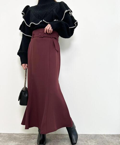 INGNI（イング）の「共ベルト付マーメイドスカート／A（スカート・レディース・ブラック/グレー系その他/ボルドー/ブラウン/ピンク/ブルー・FREE）」の8枚目の写真