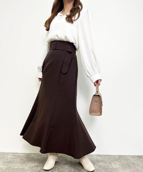 INGNI（イング）の「共ベルト付マーメイドスカート／A（スカート・レディース・ブラック/グレー系その他/ボルドー/ブラウン/ピンク/ブルー・FREE）」の7枚目の写真