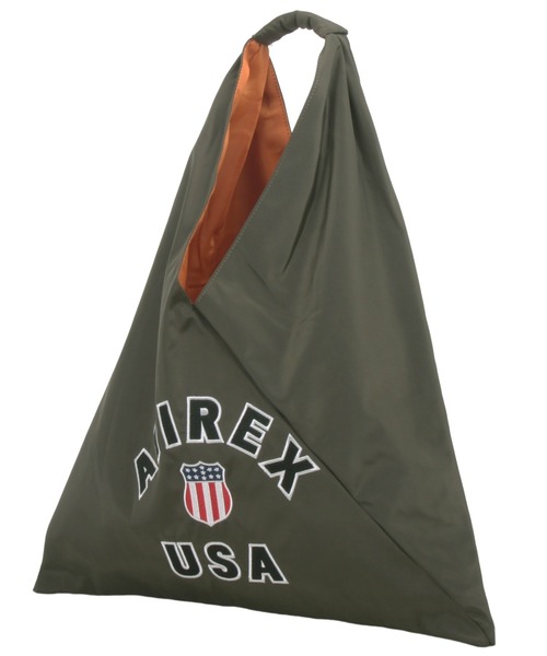 AVIREX（アヴィレックス）の「【直営店限定】VARSITY NYLON BAG/ バーシティーナイロンバッグ（トートバッグ・レディース・オリーブ/ブラック・FREE）」の2枚目の写真