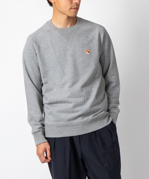 希少サイズ✨超人気✨メゾンキツネ キツネワッペン ワンポイント スウェット XL MAISON KITSUNE メゾン キツネ スウェット FOX HEAT PATCH