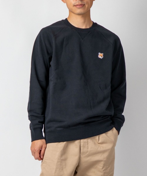 Maison Kitsune(メゾンキツネ)の「MAISON KITSUNE FOX HEAD PATCH CLASSIC SWEATSHIRT メゾン キツネ フォックスヘッド パッチ ワンポイント スウェット(スウェット・メンズ・ブラック/ネイビー/グレー・LARGE/X-LARGE/SMALL/MEDIUM/XX-LARGE)」の2枚目の写真