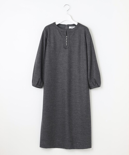 J.PRESS Ladies(J.プレス レディス)の「アクアレジェンドウールジャージー ワンピース(ワンピース・レディース・ライトグレー系/ネイビー系・XS)」の6枚目の写真