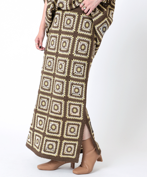 B.C STOCK（ベーセーストック）の「クロシェ編みスカート（スカート