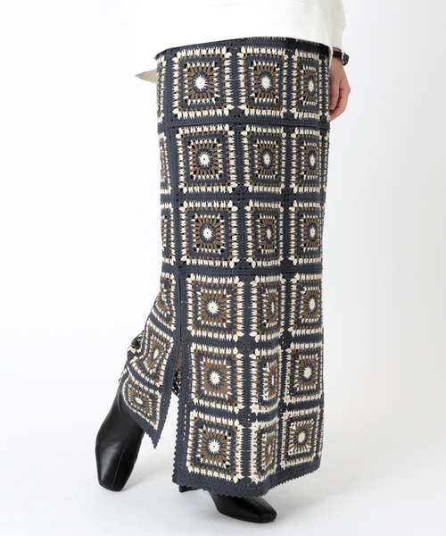 B.C STOCK（ベーセーストック）の「クロシェ編みスカート（スカート