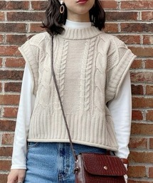 HONEYSUCKLE ROSE | 【HONEYSUCKLE ROSE】ケーブル編みベスト(ベスト)