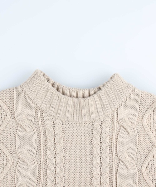 HONEYSUCKLE ROSE（ハニーサックルローズ）の「【HONEYSUCKLE ROSE】ケーブル編みベスト（ベスト・レディース・キナリ/グレー・M/L）」の12枚目の写真