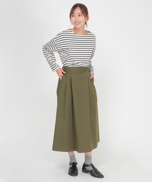 ikka(イッカ)の「TCツイルタックフレアスカート(スカート・レディース・ベージュ/オリーブ・L/M)」の8枚目の写真