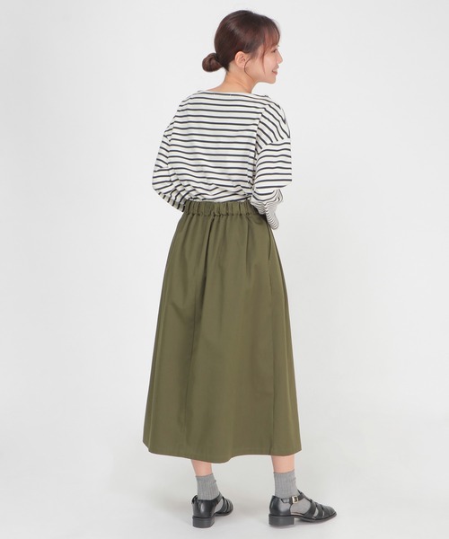 ikka(イッカ)の「TCツイルタックフレアスカート(スカート・レディース・ベージュ/オリーブ・L/M)」の9枚目の写真