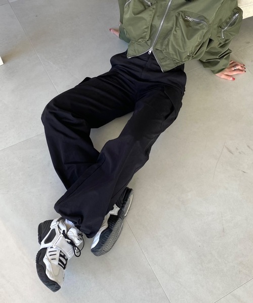 SHAGGIE（シャギー）の「ドローコードワイドカーゴスノーパンツ（カーゴパンツ・レディース・チャコールグレー/ブラック/ブラウン/カーキ/その他・FREE）」の2枚目の写真