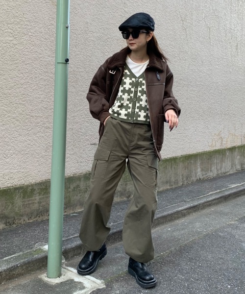 SHAGGIE（シャギー）の「ドローコードワイドカーゴスノーパンツ（カーゴパンツ・レディース・チャコールグレー/ブラック/ブラウン/カーキ/その他・FREE）」の18枚目の写真