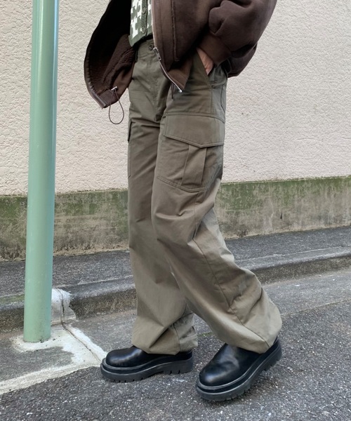 SHAGGIE（シャギー）の「ドローコードワイドカーゴスノーパンツ（カーゴパンツ・レディース・チャコールグレー/ブラック/ブラウン/カーキ/その他・FREE）」の21枚目の写真