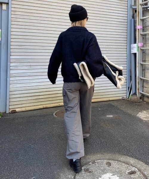 SHAGGIE（シャギー）の「ドローコードワイドカーゴスノーパンツ（カーゴパンツ・レディース・チャコールグレー/ブラック/ブラウン/カーキ/その他・FREE）」の11枚目の写真