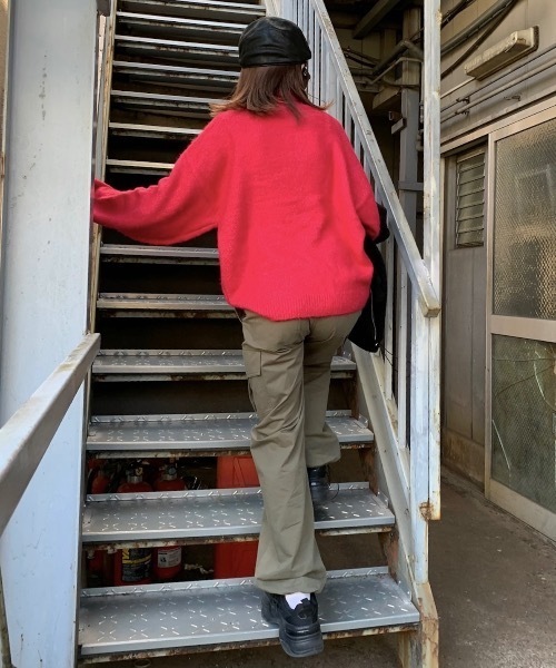 SHAGGIE（シャギー）の「ドローコードワイドカーゴスノーパンツ（カーゴパンツ・レディース・チャコールグレー/ブラック/ブラウン/カーキ/その他・FREE）」の8枚目の写真