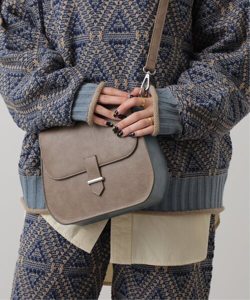 DOUBLE NAME（ダブルネーム）の「配色ステッチ合皮ショルダーBAG（ショルダーバッグ・レディース・ブラウン/スミクロ/キナリ・FREE）」の5枚目の写真