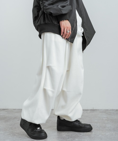 Rocky Monroe(ロッキーモンロー)の「マイクロフリースボアスウェット ワイドイージーパンツ(スウェットパンツ・メンズ・ブラック/オレンジ/ロイヤルブルー/パープル/グリーン/オフホワイト・M/L)」の7枚目の写真