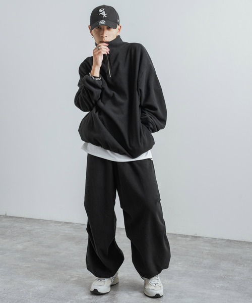 Rocky Monroe(ロッキーモンロー)の「マイクロフリースボアスウェット ワイドイージーパンツ(スウェットパンツ・メンズ・ブラック/オレンジ/ロイヤルブルー/パープル/グリーン/オフホワイト・M/L)」の15枚目の写真