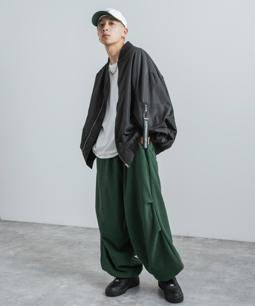 Rocky Monroe(ロッキーモンロー)の「マイクロフリースボアスウェット ワイドイージーパンツ(スウェットパンツ・メンズ・ブラック/オレンジ/ロイヤルブルー/パープル/グリーン/オフホワイト・M/L)」の17枚目の写真