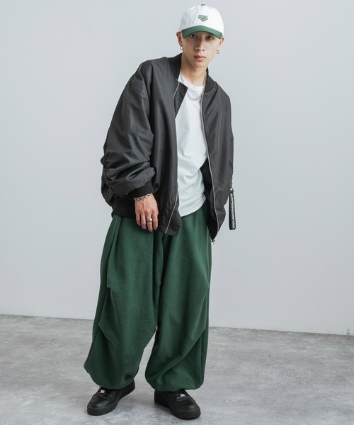 Rocky Monroe(ロッキーモンロー)の「マイクロフリースボアスウェット ワイドイージーパンツ(スウェットパンツ・メンズ・ブラック/オレンジ/ロイヤルブルー/パープル/グリーン/オフホワイト・M/L)」の18枚目の写真