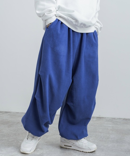 Rocky Monroe(ロッキーモンロー)の「マイクロフリースボアスウェット ワイドイージーパンツ(スウェットパンツ・メンズ・ブラック/オレンジ/ロイヤルブルー/パープル/グリーン/オフホワイト・M/L)」の19枚目の写真