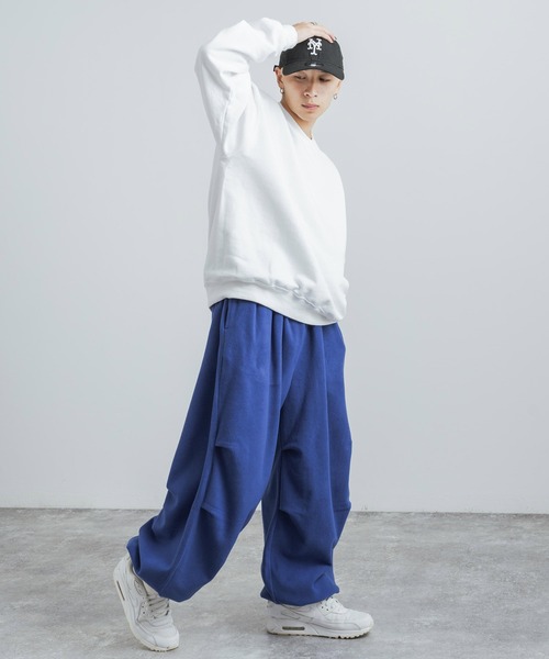 Rocky Monroe(ロッキーモンロー)の「マイクロフリースボアスウェット ワイドイージーパンツ(スウェットパンツ・メンズ・ブラック/オレンジ/ロイヤルブルー/パープル/グリーン/オフホワイト・M/L)」の22枚目の写真