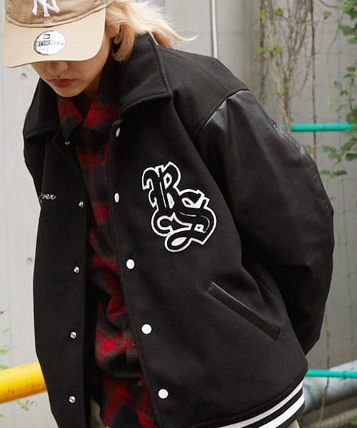 BALR.♦ロゴチャーム 刺繍 スタジャン VERSITY JACKET 黒 L 2025年最新】BALR. スタジャンの人気アイテム - メルカリ