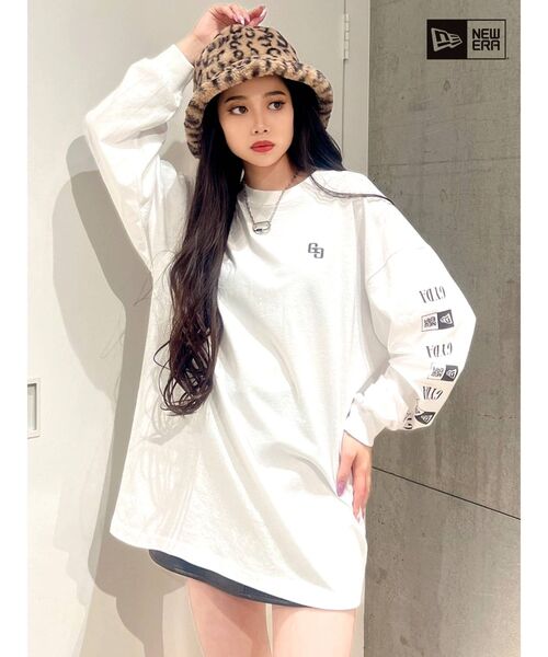 GYDA（ジェイダ）の「GYDA×NEW ERA Oversized ロンT（Tシャツ/カットソー・レディース・ブラック/オフホワイト・FREE）」の5枚目の写真