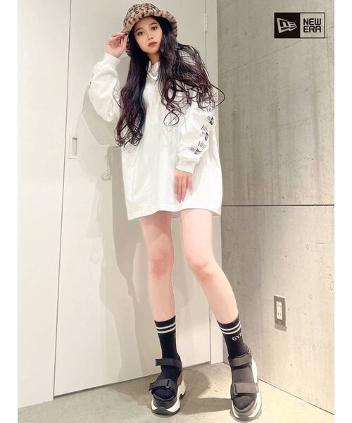 GYDA（ジェイダ）の「GYDA×NEW ERA Oversized ロンT（Tシャツ/カットソー・レディース・ブラック/オフホワイト・FREE）」の11枚目の写真