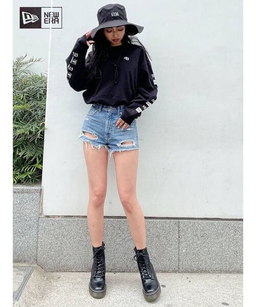 GYDA（ジェイダ）の「GYDA×NEW ERA Oversized ロンT（Tシャツ/カットソー・レディース・ブラック/オフホワイト・FREE）」の16枚目の写真
