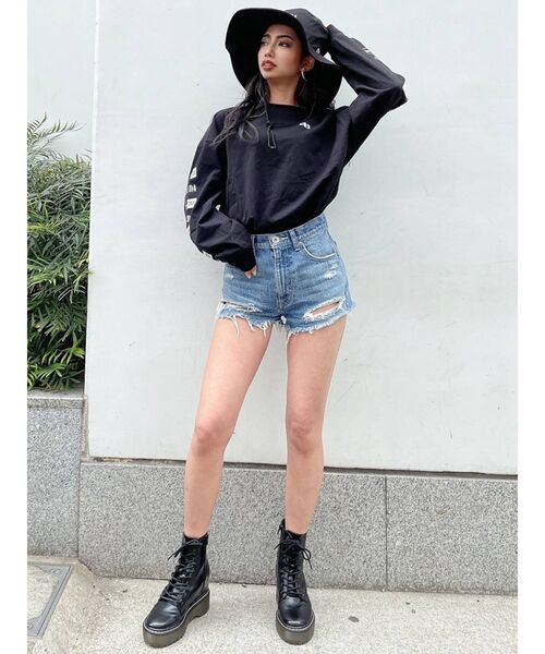GYDA（ジェイダ）の「GYDA×NEW ERA Oversized ロンT（Tシャツ/カットソー・レディース・ブラック/オフホワイト・FREE）」の13枚目の写真