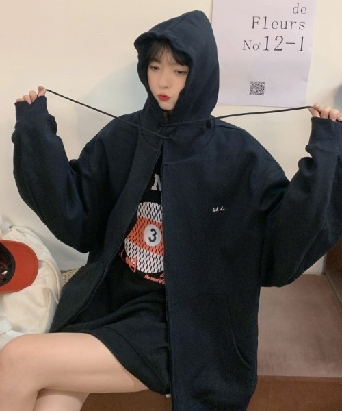 新品　韓国限定 YOASOBI ジップアップパーカー ブラック XL nmtc+】remake zip up hoodie 1 / 【エヌエムティーシープラス