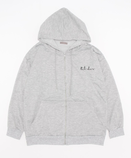 yuue' ( wear )(ユーイ)の「韓国風ビッグシルエット ジップアップパーカー(パーカー・レディース・ブラック/グレー/ベージュ・M/L/XL)」の5枚目の写真
