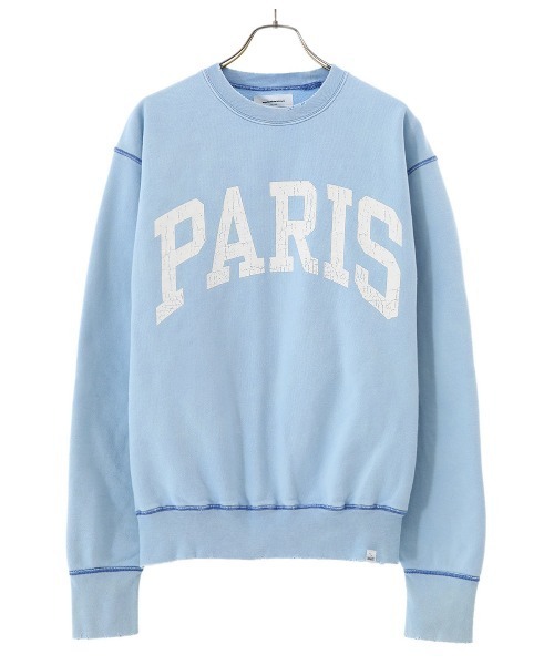 MAGIC STICK（マジックスティック）の「MAGIC STICK / マジックスティック：WORLD TOUR CREW SWEAT：22SS-MS1-005[WAX]（スウェット・メンズ・ブルー系その他/レッド系その他・L/XL/M）」の2枚目の写真